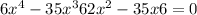 6x {}^{4} - 35x {}^{3} + 62x {}^{2} - 35x + 6 = 0