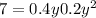 7 = 0.4y + 0.2y {}^{2} 