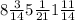 8\frac{3}{14}+5\frac{1}{21}+1\frac{11}{14}