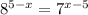 8^{5-x}=7^{x-5}