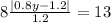 8 + \frac{ |0.8y - 1.2| }{1.2 } = 13