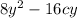 8y^{2} - 16cy