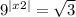 9^{|x+2|}=\sqrt{3}