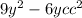 9y {}^{2} - 6yc + c {}^{2} 