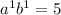 a^{1} b^{1} = 5