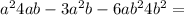 a^2+4ab-3a^2b-6ab^2+4b^2 =