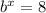 b^{x} = 8