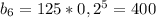 b_{6}=125*0,2^{5}=400