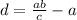 d = \frac{ab}{c} - a