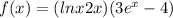 f(x)=(lnx+2x)(3e^x-4)