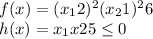 f(x)=(x_1+2)^2 + (x_2+1)^2 +6 \\h(x)=x_1+x+2+5 \leq 0