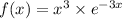 f(x) = {x}^{3} \times {e}^{ - 3x} 