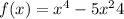 f(x) = {x}^{4} - 5 {x}^{2} + 4