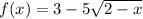 f(x) = 3 - 5 \sqrt{2 - x} 