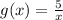 g(x) = \frac{5}{x} 