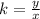 k = \frac{y}{x} 