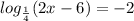 log_{\frac{1}{4}}(2x-6)=-2