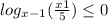 log_{x-1} (\frac{x+1}{5} )\leq 0