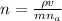 n=\frac{\rho v}{mn_a }