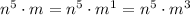 n^{5} \cdot m = n^{5} \cdot m^{1} = n^{5} \cdot m^{3}