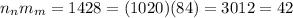 n_n+m_m= 14+28=(10+20)+(8+4)=30+12=42