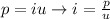 p=iu\rightarrow i=\frac{p}{u}