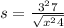 s = \frac{ {3}^{2} + 7 }{ \sqrt{ {x}^{2} + 4 } } 