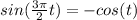 sin(\frac{3\pi }{2} + t) = -cos(t)