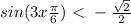 sin(3x+\frac{\pi }{6} )\ \textless \ -\frac{\sqrt{2}}{2}