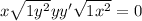 x\sqrt{1+y^2} +yy'\sqrt{1+x^2} =0