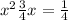 x^{2} +\frac{3}{4} x=\frac{1}{4}