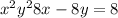 x^{2} + y^{2} + 8x - 8y = 8