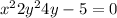 x^{2} +2y^{2} +4y-5=0