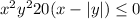 x^{2} +y^{2}+20(x-|y|)\leq 0