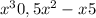 x^{3} + 0,5x^{2} - x +5