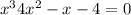 x^{3} +4x^{2}-x-4=0