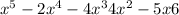 x^{5}-2x^{4}- 4x^{3}+ 4x^{2} - 5x +6