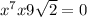 x^{7} + x + 9\sqrt{2} = 0