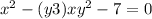 x^2 - (y + 3)x + y^2 - 7 = 0