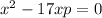x^2 - 17x + p = 0