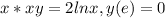 x * x + y = 2ln x , y(e) = 0