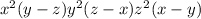 x ^{2} (y - z) + y^{2}(z - x) + z^{2}(x - y)