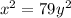 x ^{2} = 7 + 9y {}^{2} 