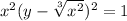 x ^{2} + (y - \sqrt[3]{x {}^{2} } ) ^{2} = 1 