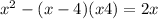 x {}^{2} - (x - 4)(x + 4) = 2x