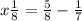 x + \frac{1}{8} = \frac{5}{8 } - \frac{1}{7} 