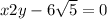 x + 2y - 6\sqrt{5} = 0