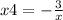 x + 4 = - \frac{3}{x} 