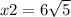 x2 = 6 \sqrt{5} 