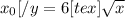 x_{0}[/y=6[tex]\sqrt{x}